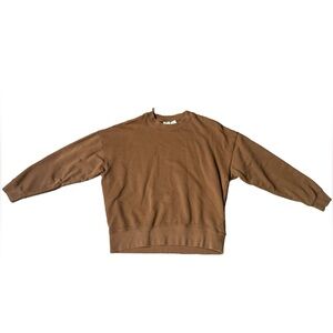 Brown oversized Zara crew neck